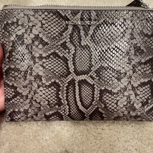 Michael Kors python embossed wristlet clutch